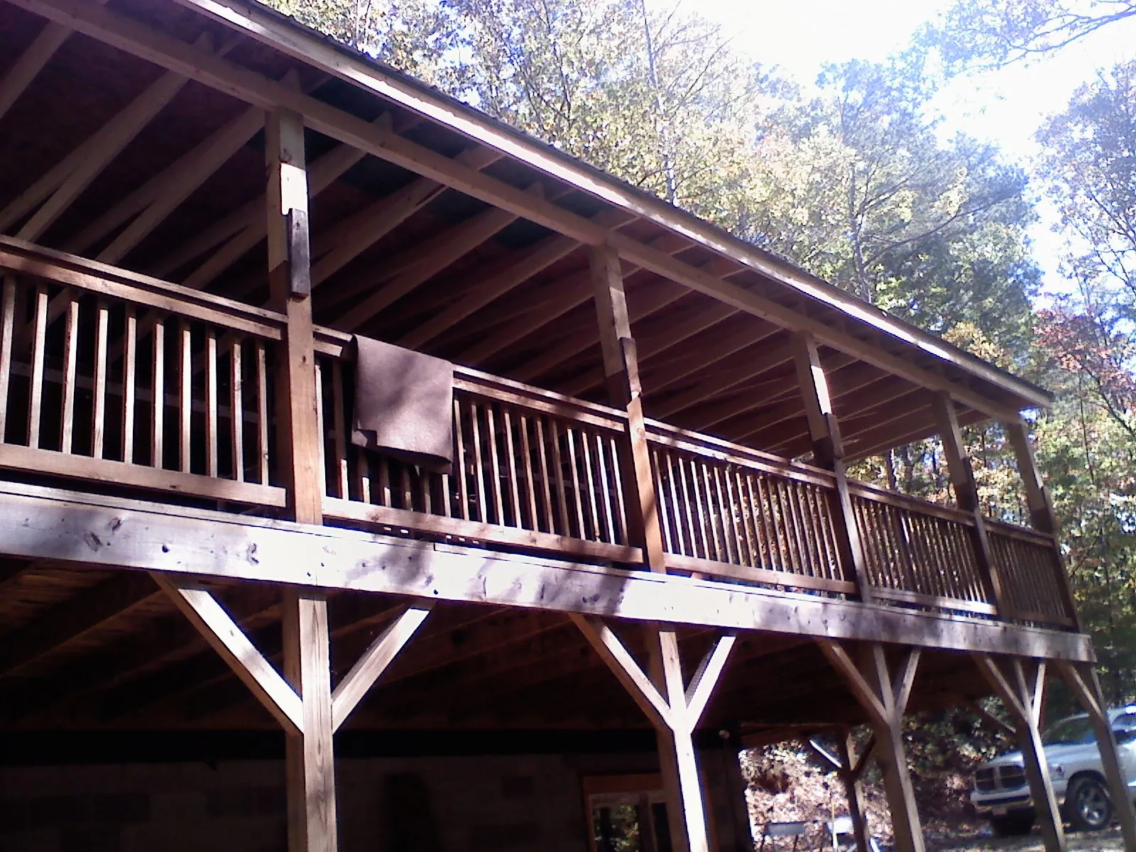 Timber framing under a new elevated porch and deck — Roof Leak Repair in Wallace by Roofing Brothers